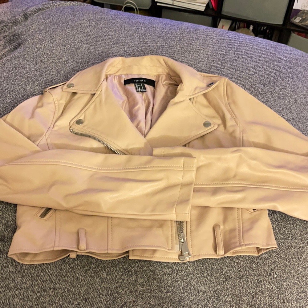 Blush Faux Leather Jacket